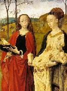 Hugo van der Goes Sts Margaret and Mary Magdalene with Maria Portinari oil on canvas